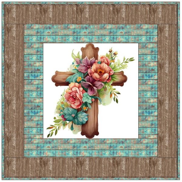 Elegant Cross and Flowers Wall Hanging 42  x 42  Online now - Image 2