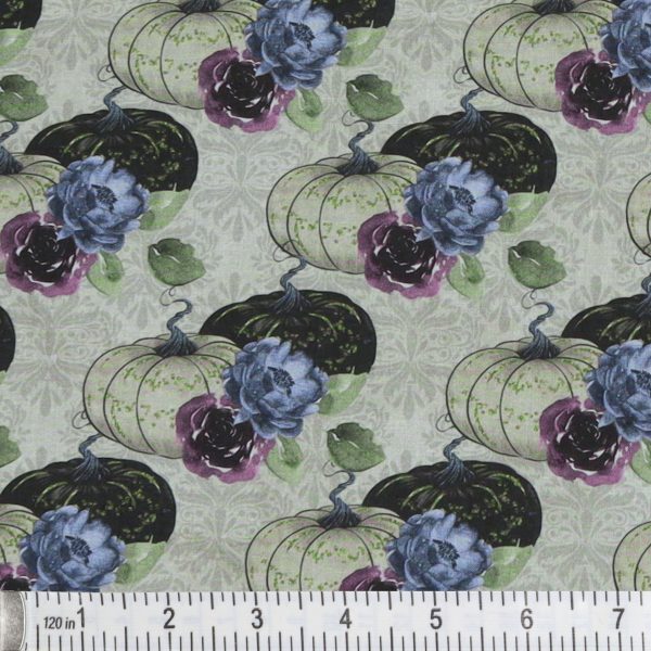 Halloween Night Pumpkins on Damask Fabric For Cheap - Image 2