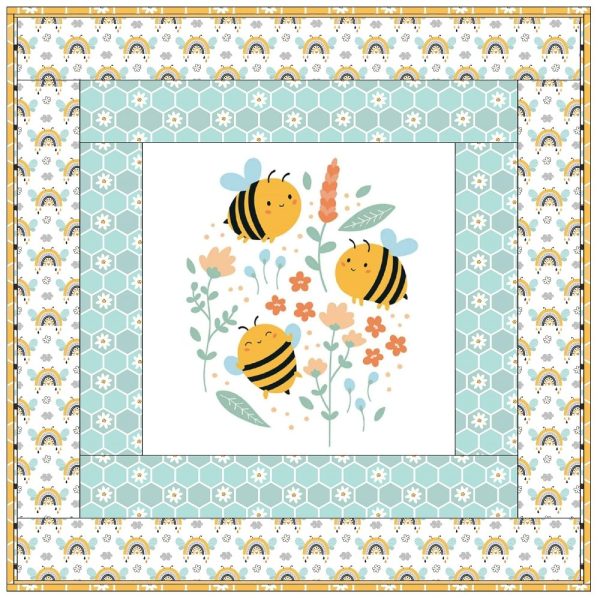 Cute Bees and Flowers Wall Hanging 42  x 42  Discount - Image 2
