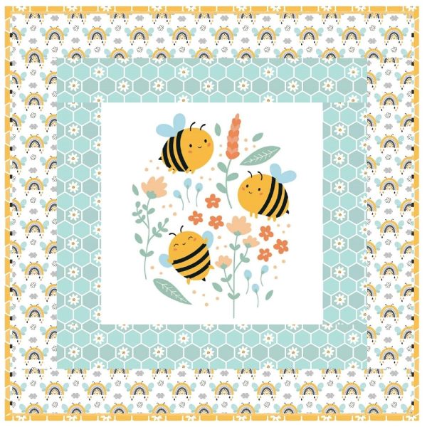 Cute Bees and Flowers Wall Hanging 42  x 42  Discount